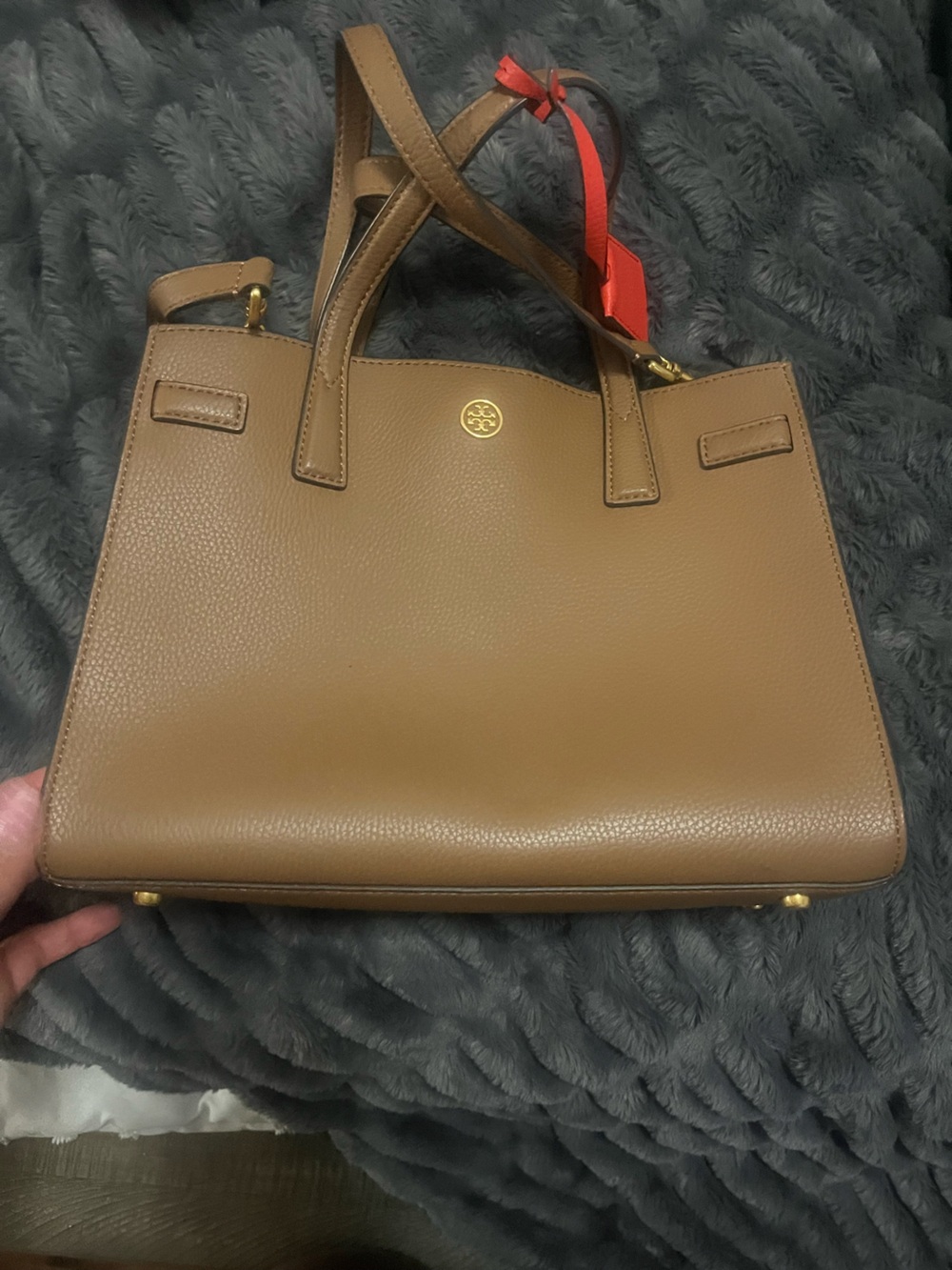 Tory Burch Brown Pebbled Leather Tote